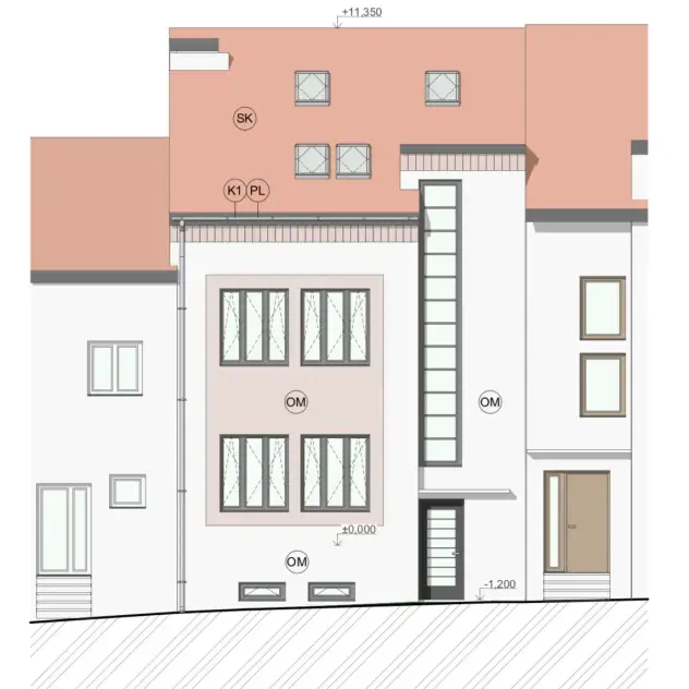 Stavební úpravy RD o třech bytových jednotkách Brno - Židenice